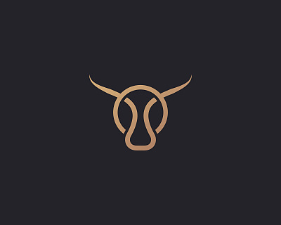 Bull Taurus Vector Logo. Linear Cow Steak Creative Logotype.